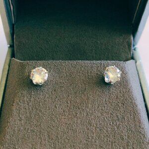 14kt White Gold Plated 5mm 1/2ct CZ Studs